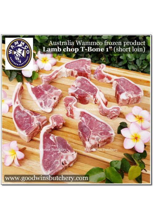 Lamb CHOP LOIN T-BONE (cut from shortloin) Australia WAMMCO 1" 2.5cm (price/pack 800g 6-7pcs)